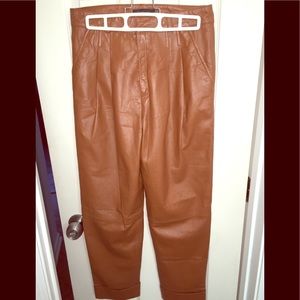 Rachel Zoe Lamb Leather cropped high waisted pants